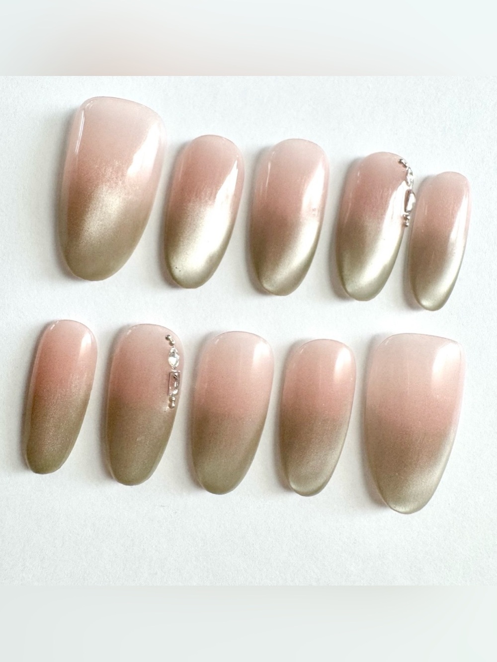 Nude Pink to Champagne Ombre Press-On Nail Set